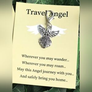 Travel angel charm with note